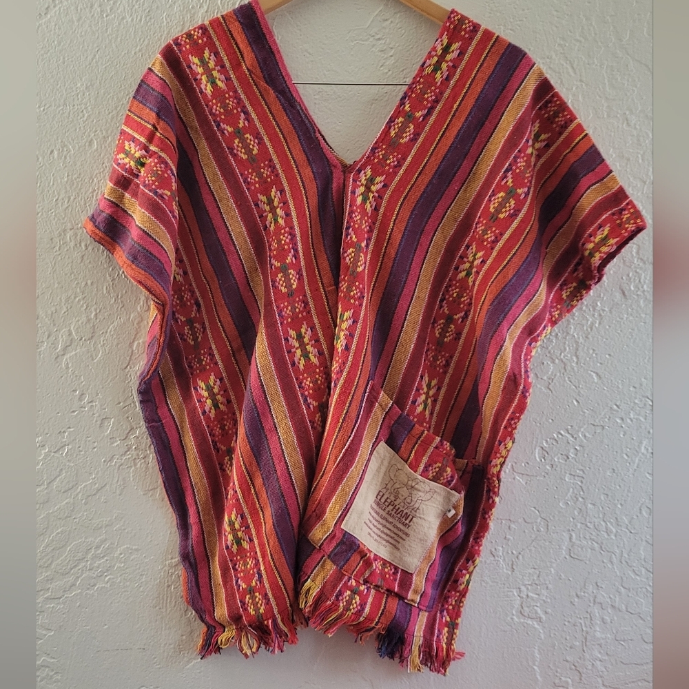 Elephant Jungle Sanctuary Poncho Size Medium